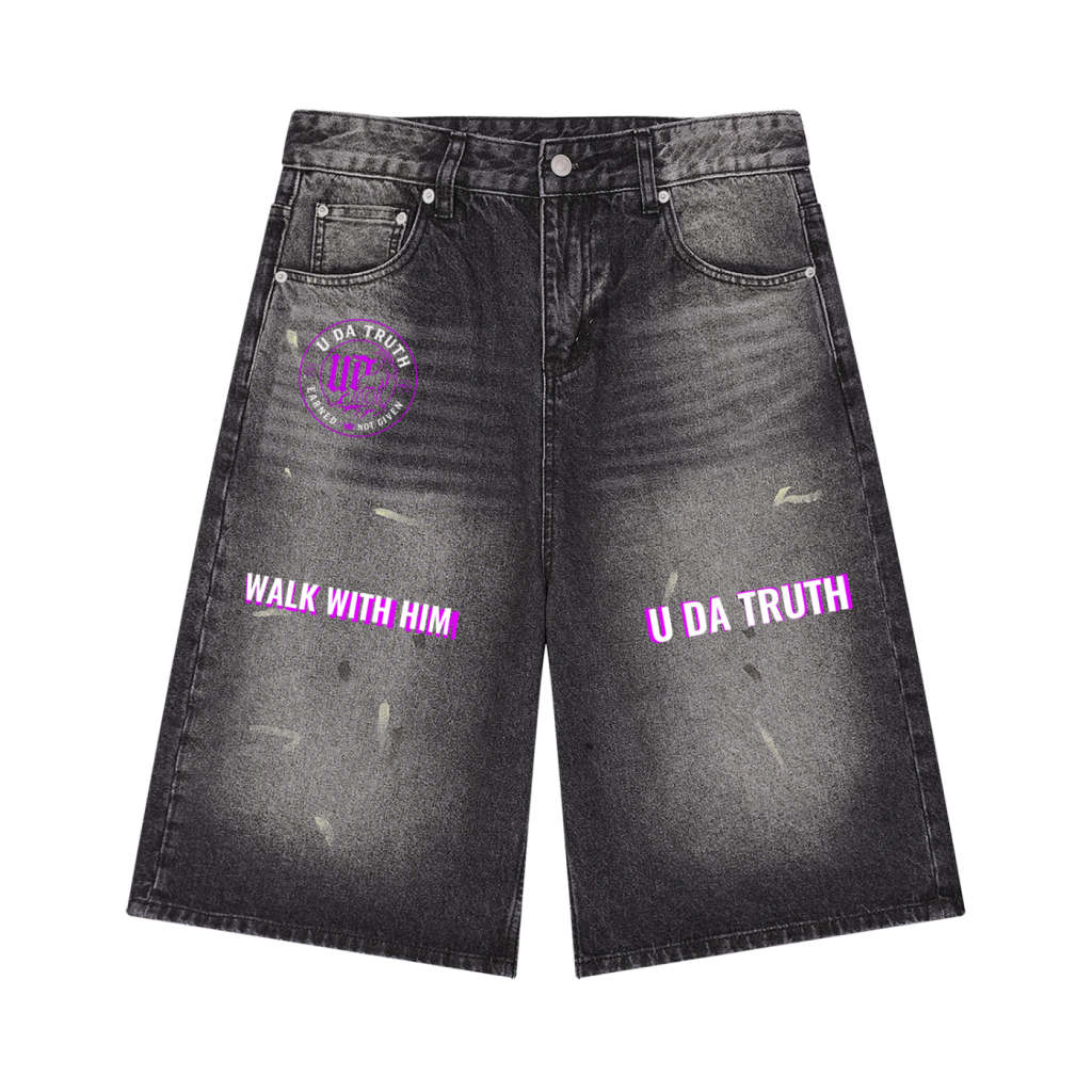 Walk With Him Denim Jorts